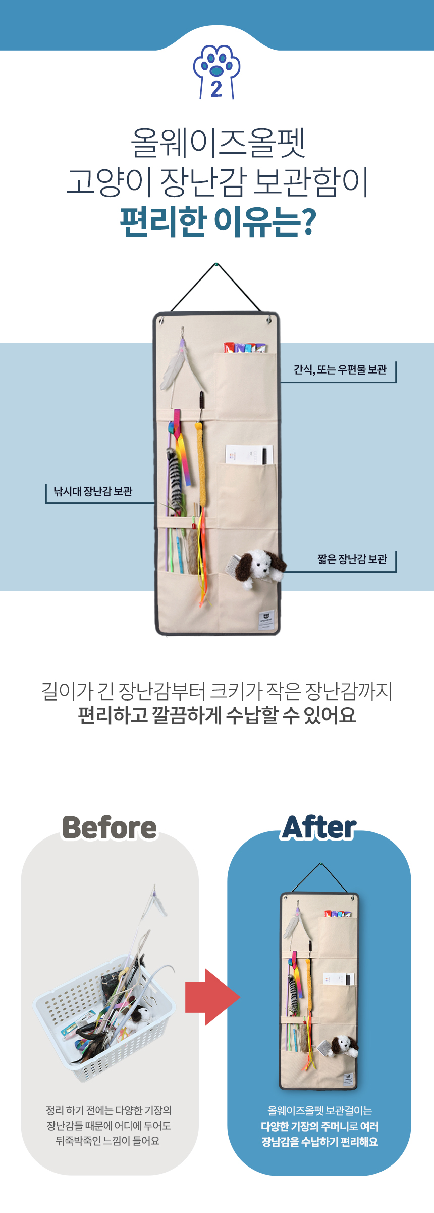 [무료배송] 올웨이즈올펫 캣 낚시대 정리대 4번째