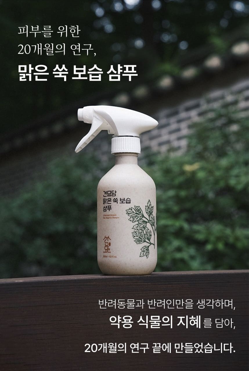 [무료배송] 견묘당 맑은 쑥 보습 샴푸 300ml 2번째