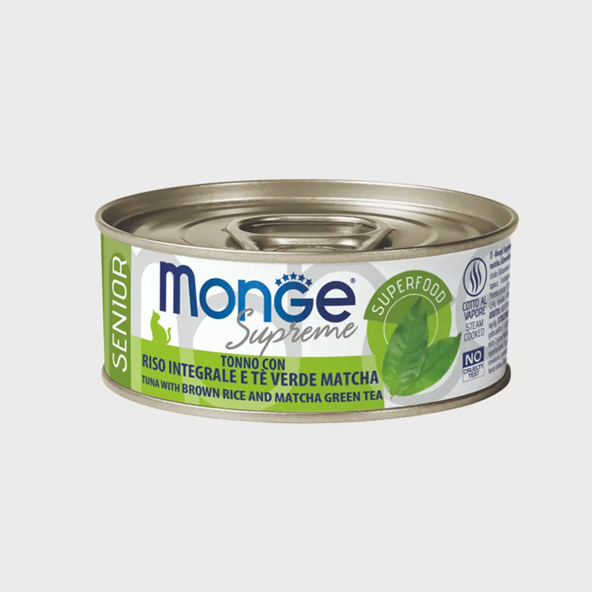 몬지 캣 슈프림 레날&유리너리 케어 현미&말차 그린티 시니어 캔 80g