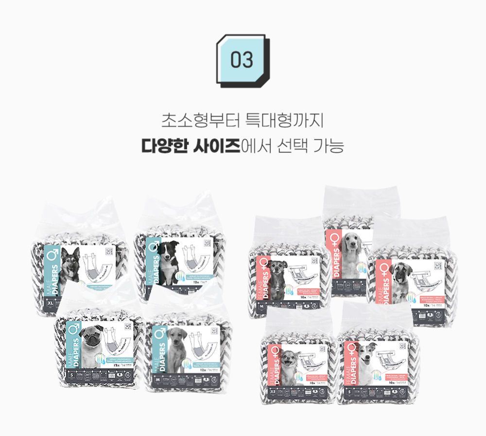 [무료배송] 리바펫 벨기에 엠펫츠 기저귀 암컷 40매  XS-2XL 13번째