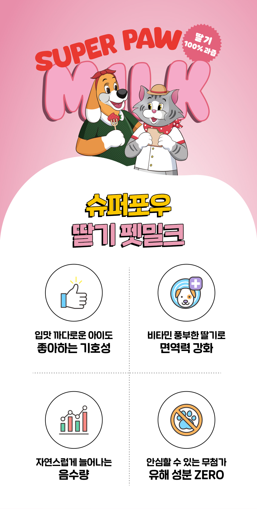 [무료배송] 슈퍼포우 딸기 듬뿍 펫밀크 150ml 8개입 10번째