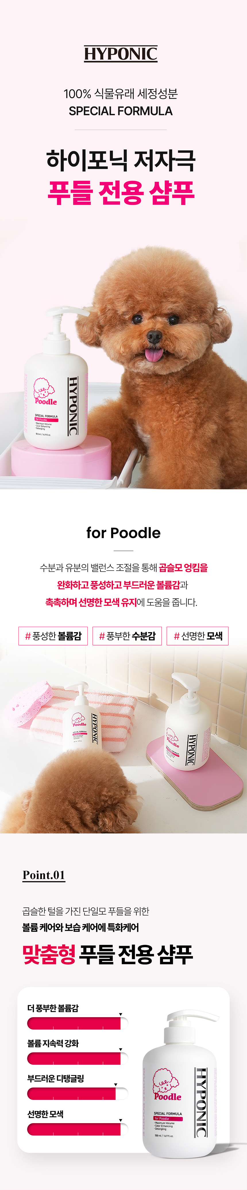 [심쿵펫페어][무료배송] 하이포닉 푸들 전용 샴푸 500ml + [증정] 푸들 전용 샴푸 80ml 5번째