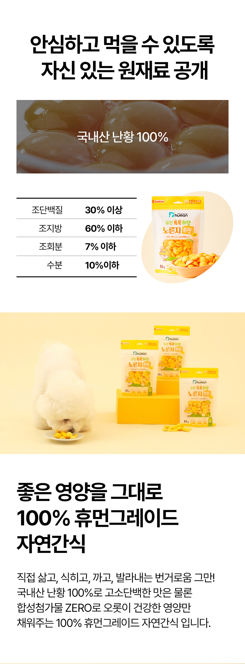 [무료배송][4개] 듀먼 독 국내산 동결건조 트릿 4종 세트 노른자/소간/닭고기/북어 8번째