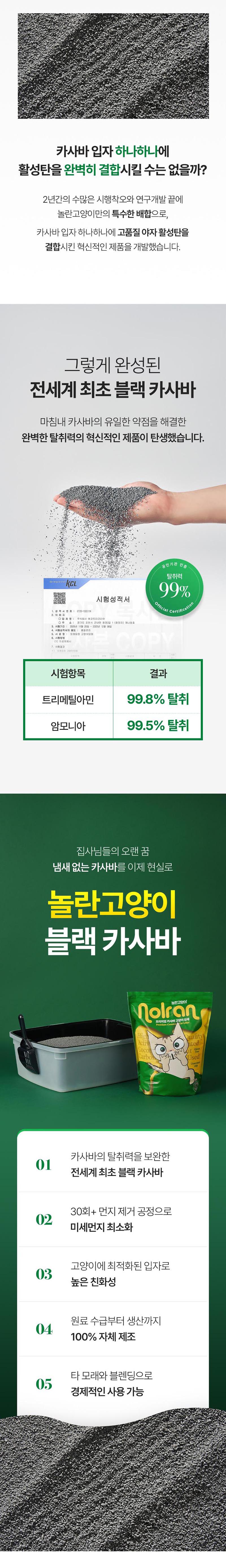 [무료배송] [2개] 놀란고양이 블랙카사바모래 4.5kg 3번째
