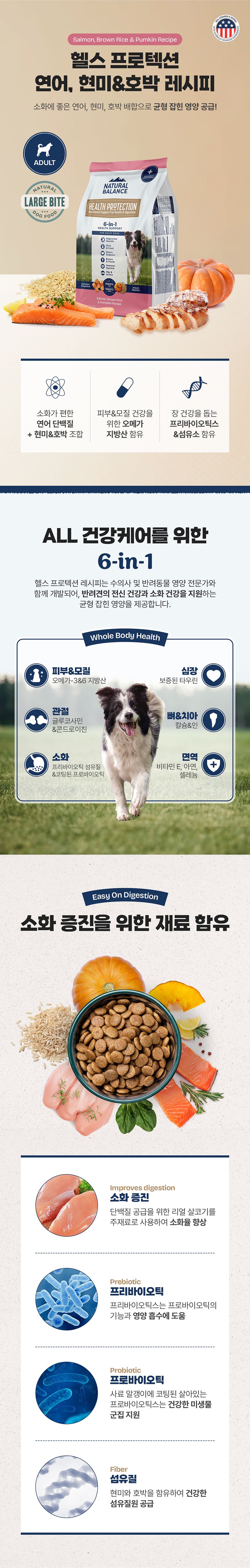 [사료샘플] 내추럴발란스 독 헬스프로텍션 연어&현미&호박 레시피 라지브리드 40g 3번째