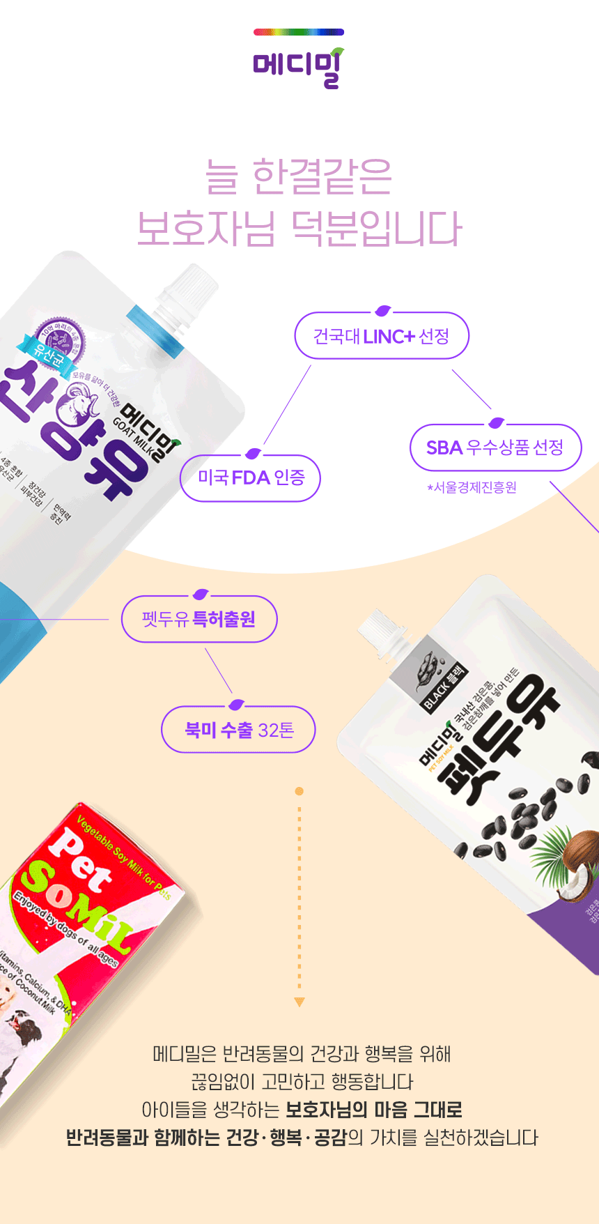 [NEW신상][무료배송] [10개] 메디밀 마시는 펫프로틴 산양유단백 뉴트리션 유산균 100ml 1번째