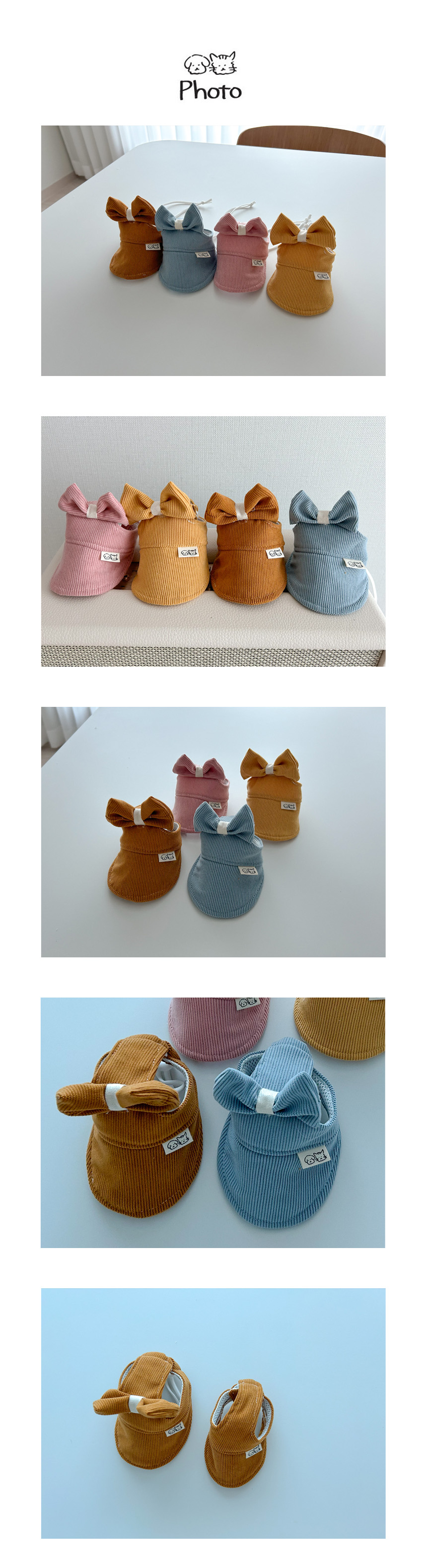 [무료배송] 개달당 봉봉 골덴 리본 선캡 4colors 2번째