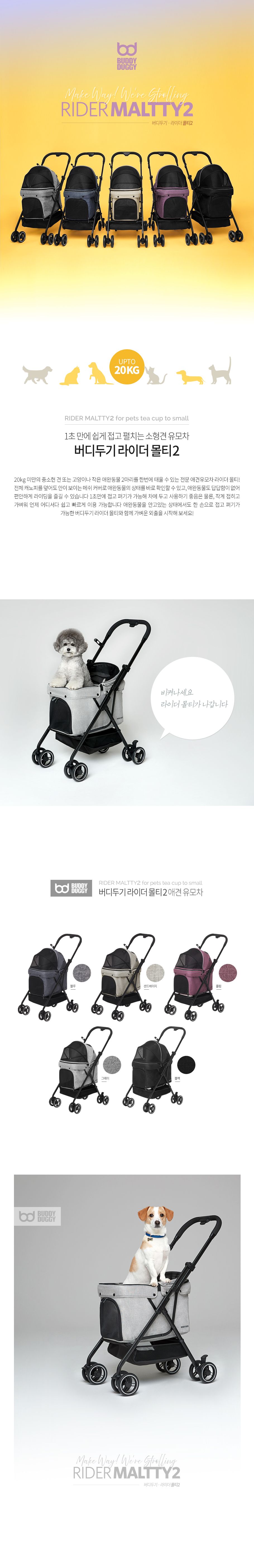 [무료배송] 버디두기 라이더 몰티2 블랙/그레이/블루/플럼/샌드베이지 1번째