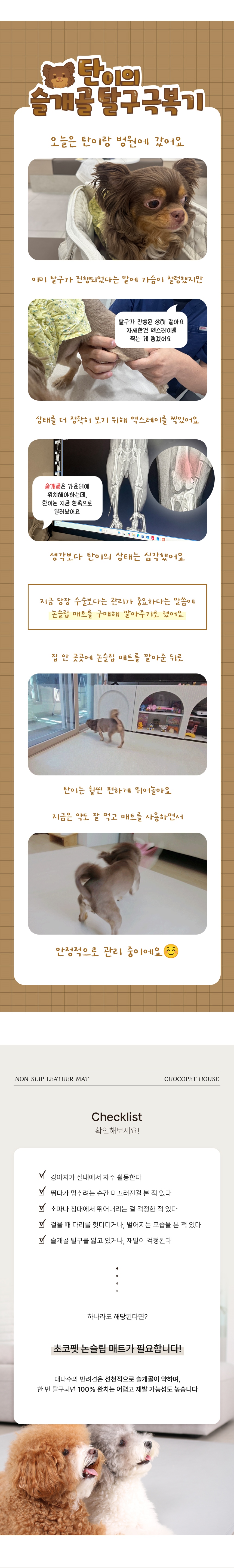 [무료배송] 초코펫하우스 독 논슬립 레더 매트 중형/대형 2color 2번째