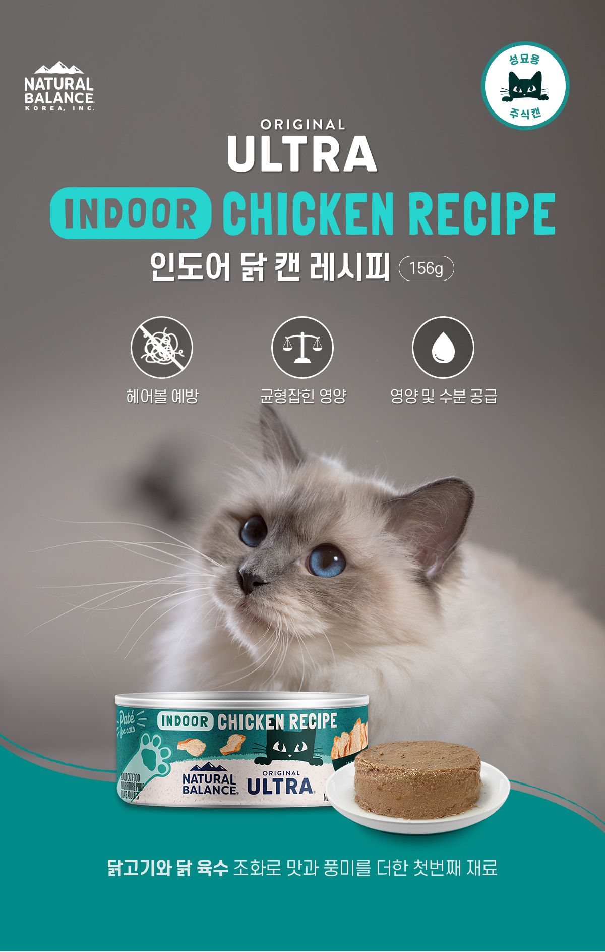 내추럴발란스 캣 인도어 닭 레시피 주식 캔 156g 3번째