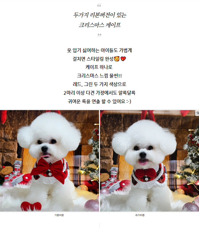 [NEW신상][무료배송] 리치독스 크리스마스 망토 레이스 케이프 레드 3번째