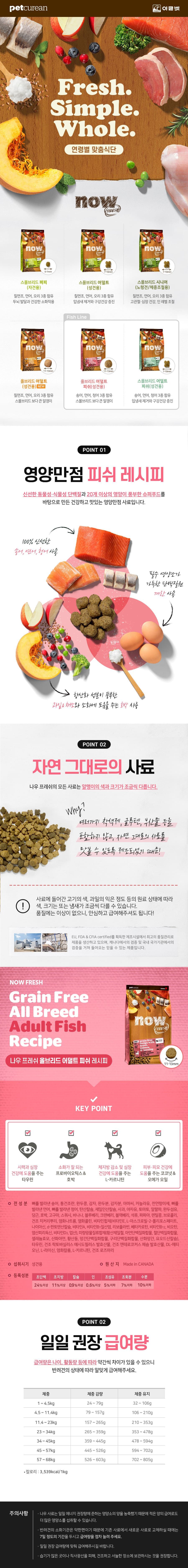 now 독 프레쉬 그레인프리 올브리드 어덜트 피쉬 레시피 1.36kg 1번째 상세 이미지