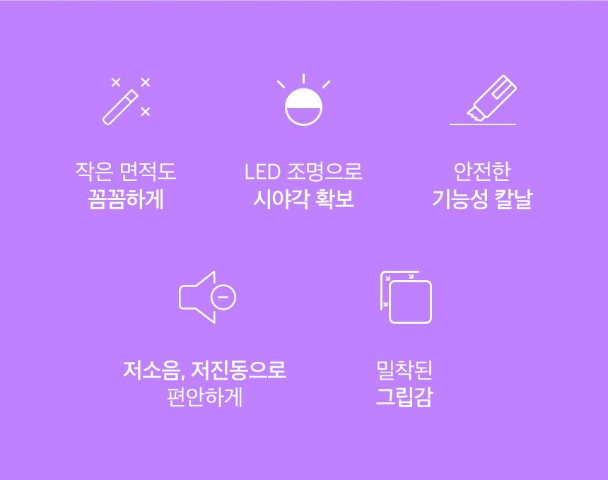 [무료배송] 앱코 오엘라 LED 부분이발기 그레이 화이트/라벤더 화이트 3번째