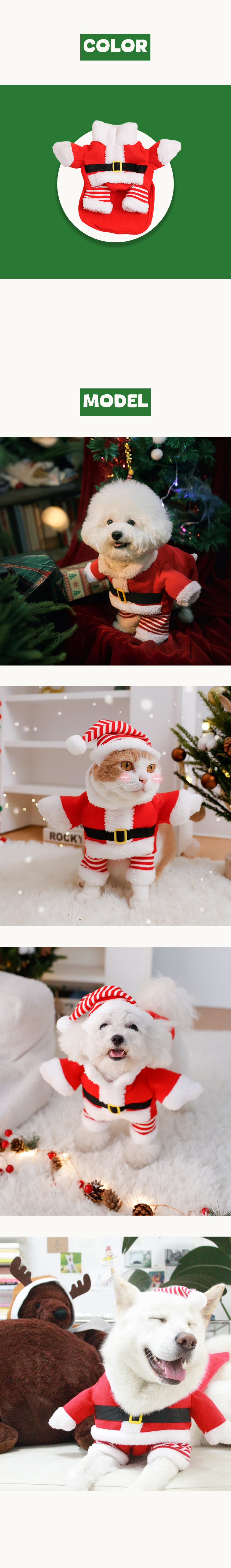 [NEW신상][무료배송] 큰강아지 크리스마스 산타 망토 코스튬 XS-7XL 5번째