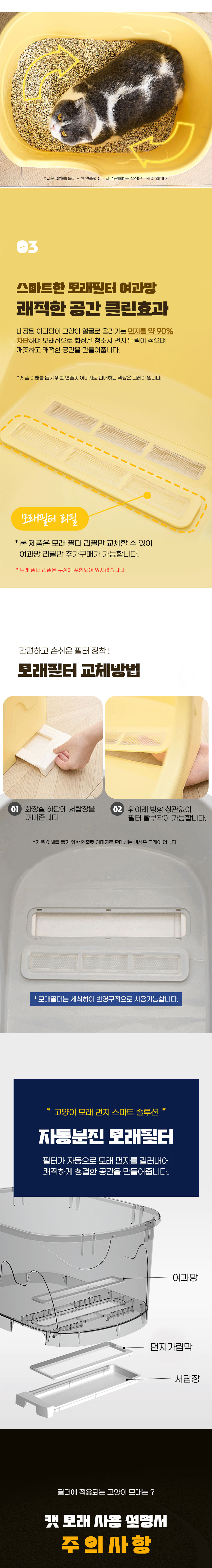 [무료배송] 딩동펫 고양이 모래 필터 오픈형 화장실 3번째