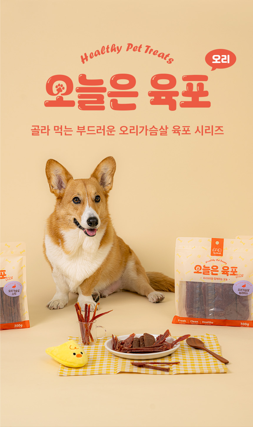 [무료배송] 예스몽 독 오늘은 육포 오리가슴살 2종 세트 300g+300g 2번째