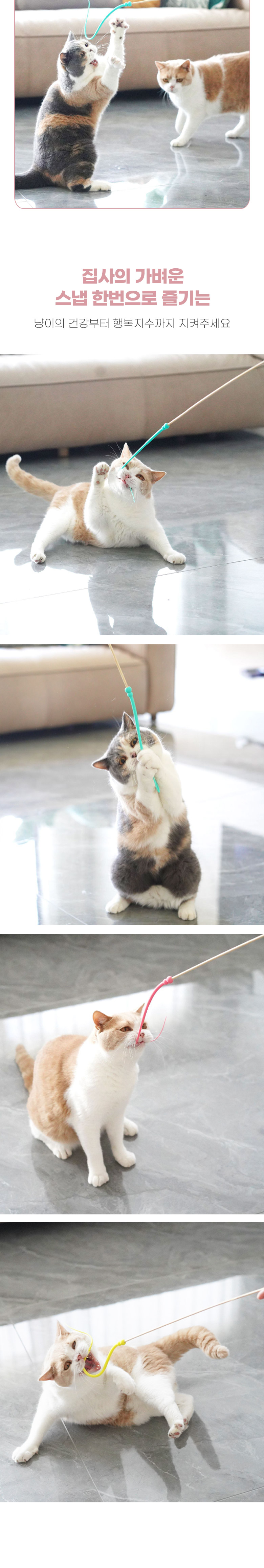 [무료배송] 딩동펫 고양이 쥐꼬리 실리콘 낚싯대 4번째