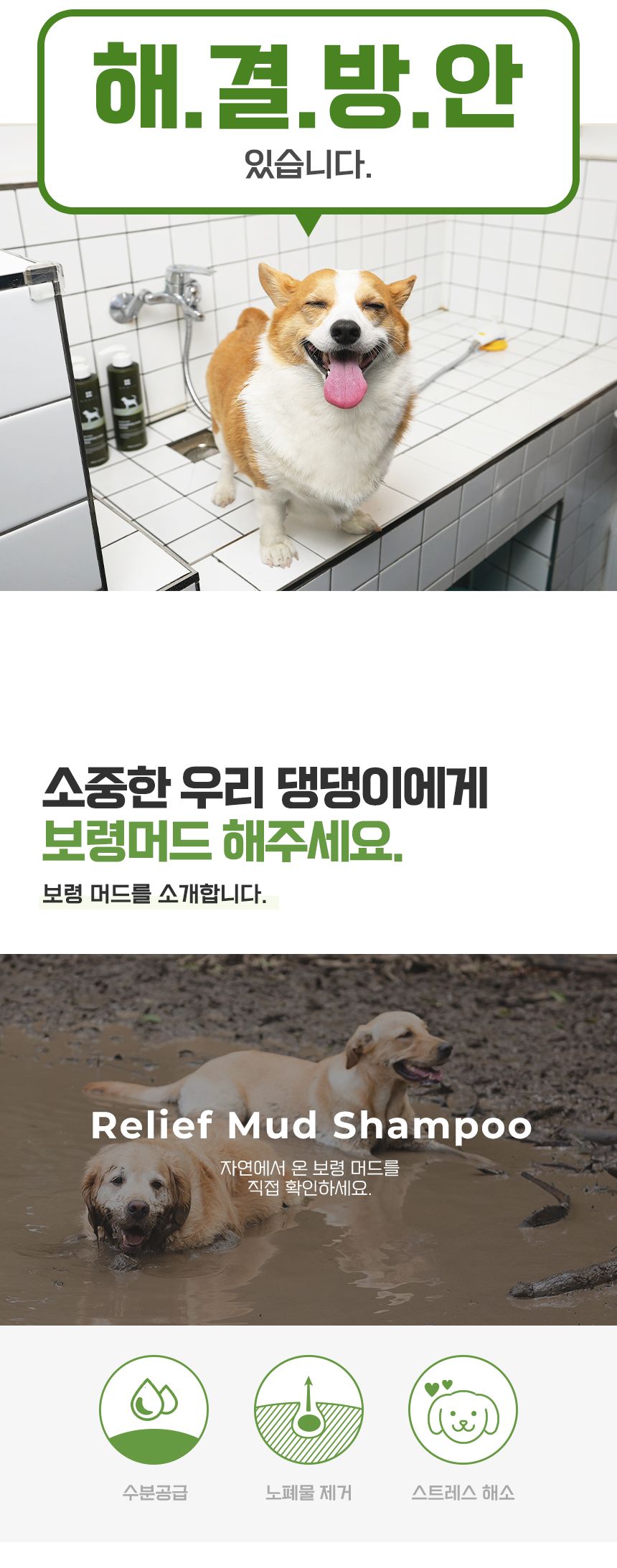 [무료배송] 비알머드 릴리프 머드 샴푸 포 도그스 500ml 2번째