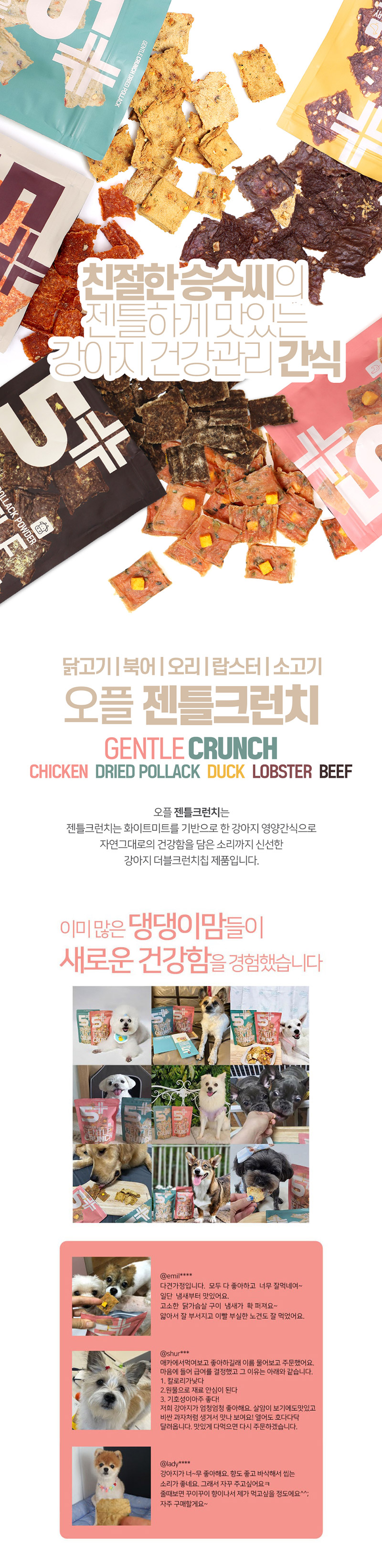 [NEW신상][무료배송] [3개] 오플 독 젠틀크런치 소고기 90g 3번째