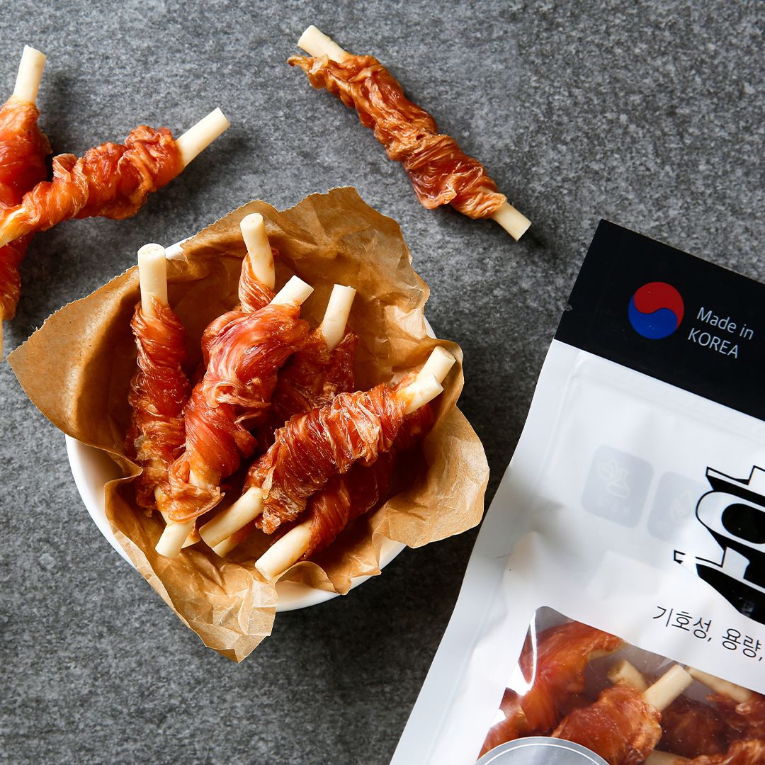 [꽉찬펫프]호랑이 독 콜라겐 치킨롤 닭가슴살&밀크 180g  4번