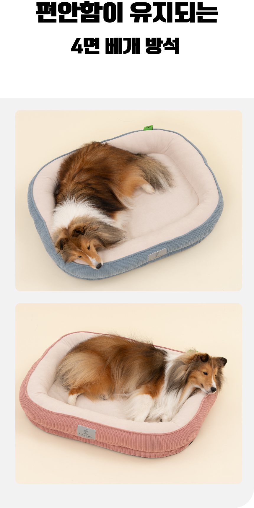[NEW신상][무료배송] 펫앤마마 마약방석 3종 (더스티블루/로즈브라운/딥옐로우) M~2XL 5번째 상세 이미지