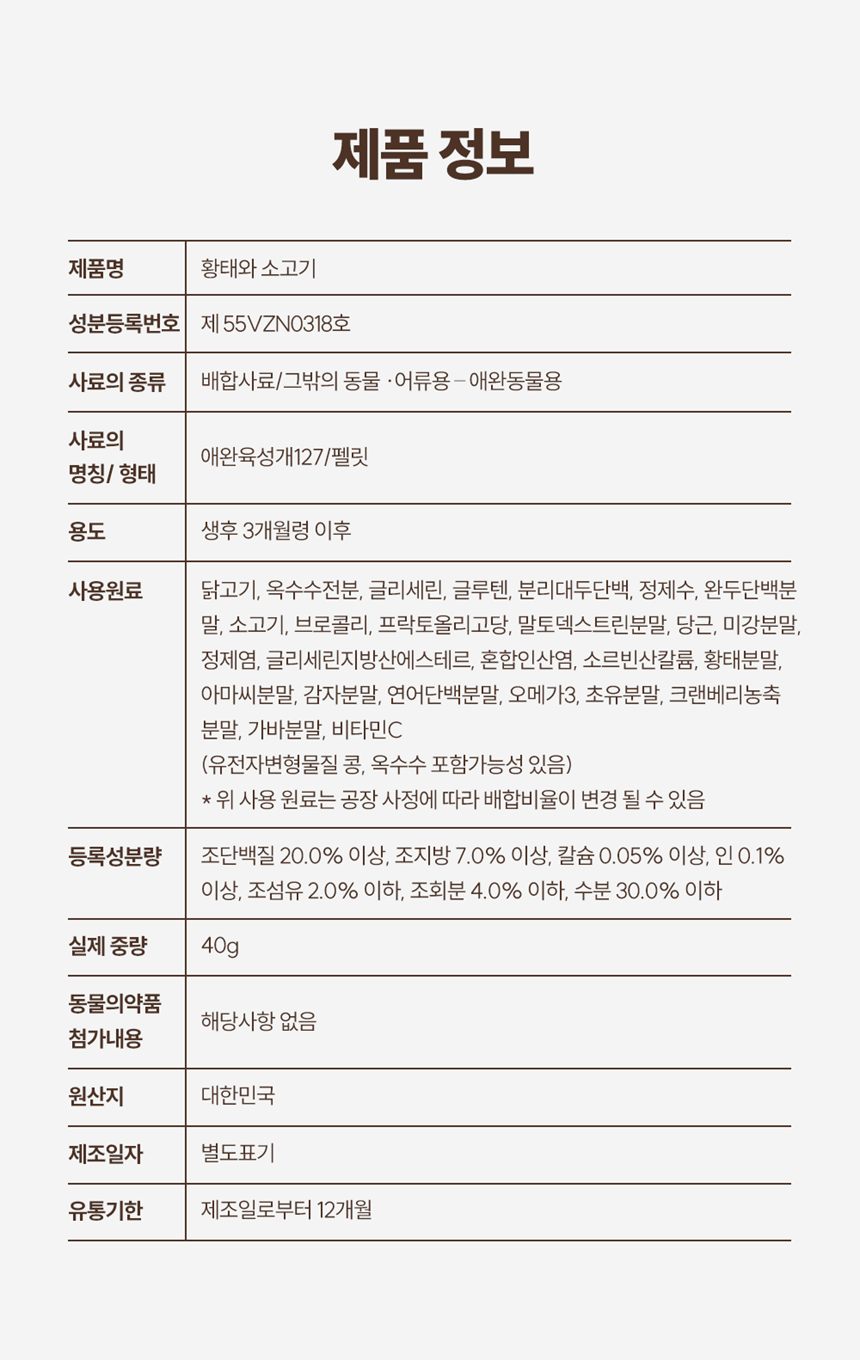 [사료샘플] [10개] 똑똑한끼 독 해피밀 황태와 소고기 40g 8번째