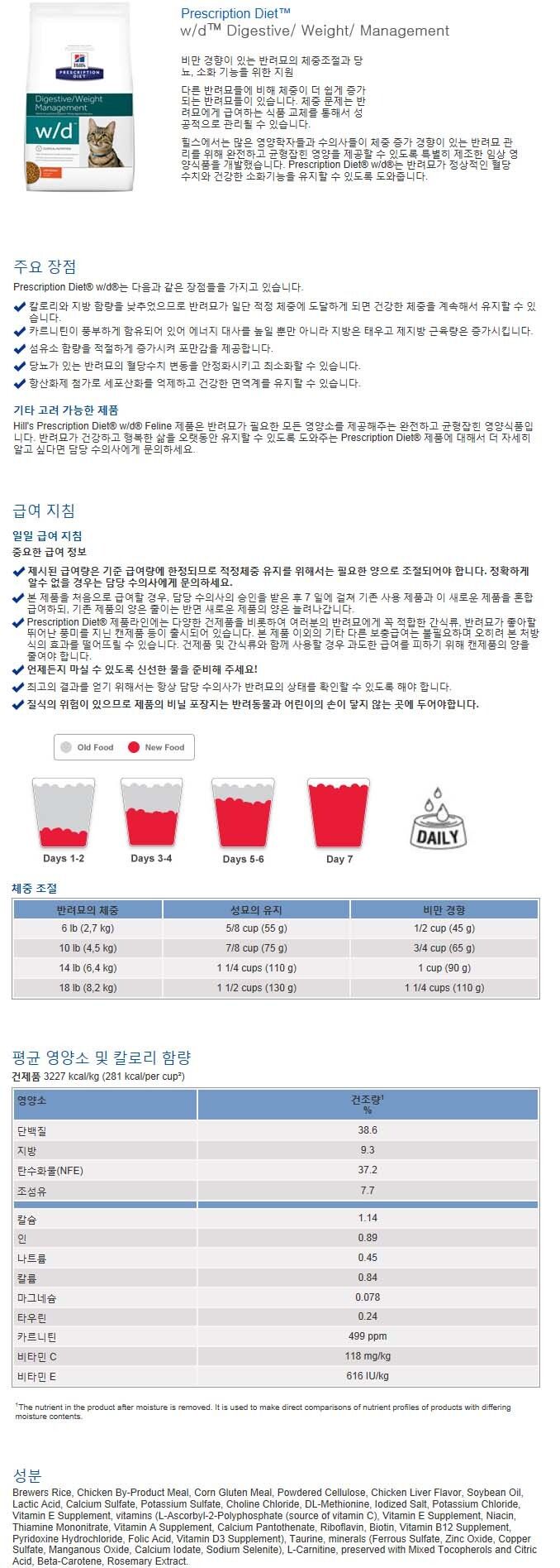 [무료배송] 힐스 캣 w/d 멀티베네핏 1.5kg 1번째