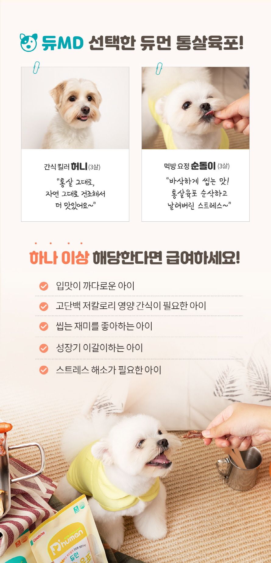 [무료배송][4개] 듀먼 독 통살육포 오리안심 50g 2번째