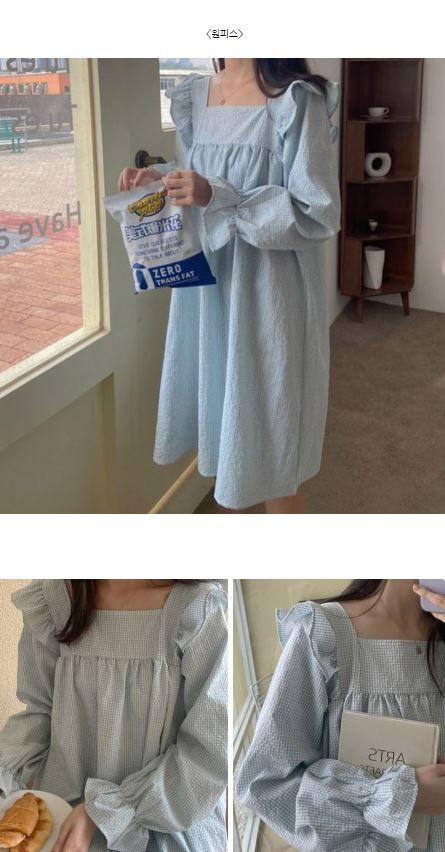 [무료배송] 찰리롤리 데일리 체크 잠옷 레이스 파자마 커플룩 베이지/민트/핑크 S-2XL 33번째