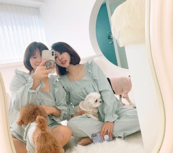 [무료배송] 찰리롤리 데일리 체크 잠옷 레이스 파자마 커플룩 베이지/민트/핑크 S-2XL 11번째