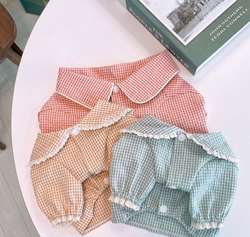 [무료배송] 찰리롤리 데일리 체크 잠옷 레이스 파자마 커플룩 베이지/민트/핑크 S-2XL 3번째