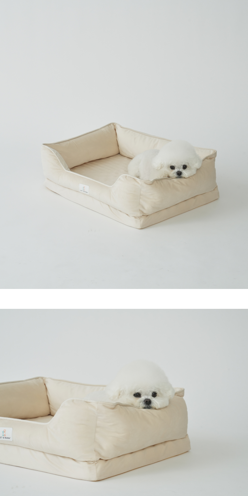 [NEW신상][무료배송] 펫앤마마 사각 베개 방석 3종 (그레이/베이지/핑크) M~XL 2번째