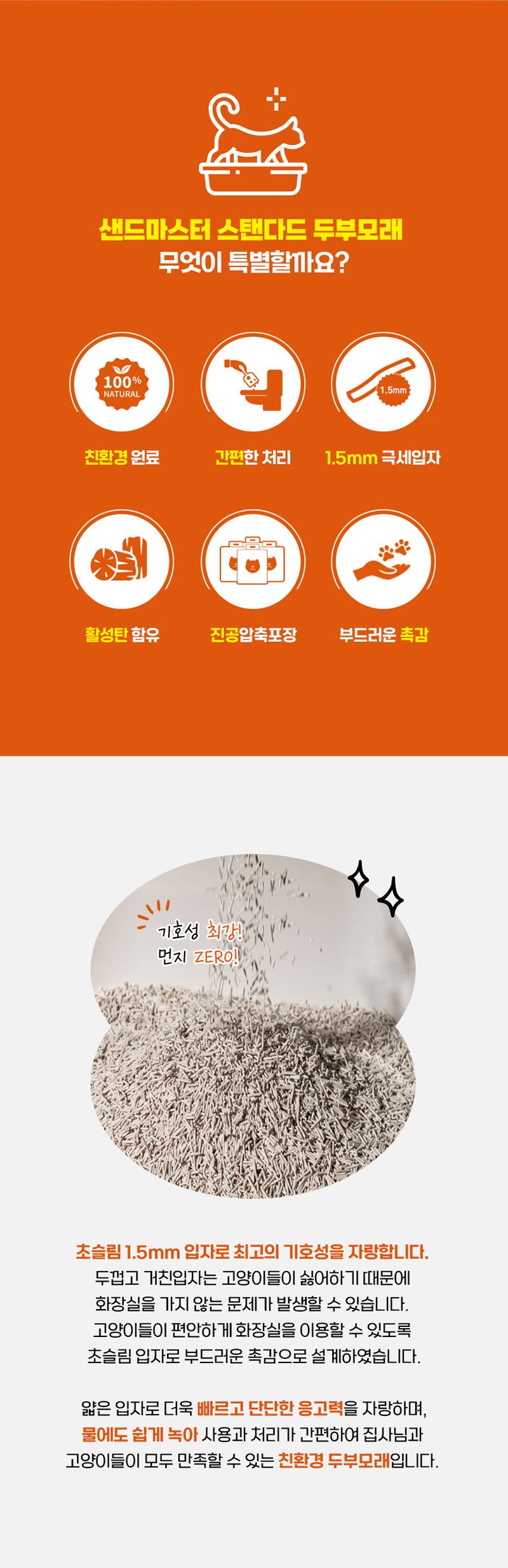 [무료배송] [6개] 샌드마스터 스탠다드 오리지널 두부모래 2.4kg 2번째