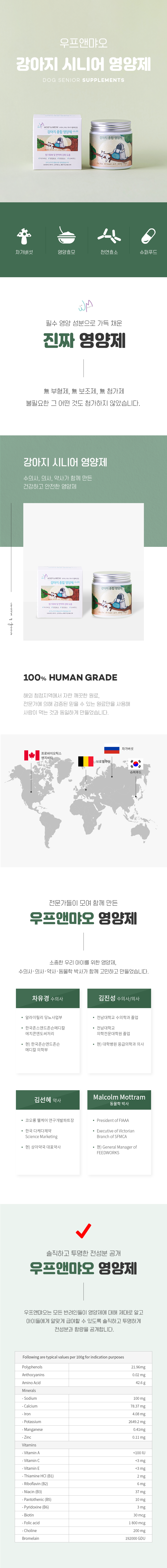 [무료배송] 우프앤먀오 독 종합영양제 시니어 60g 1번째
