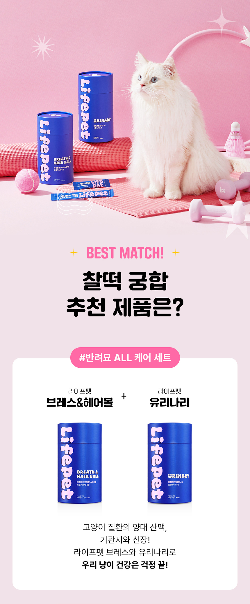 [무료배송] 라이프펫 고양이 호흡기&헤어볼 영양제 브레스&헤어볼 420g 29번째