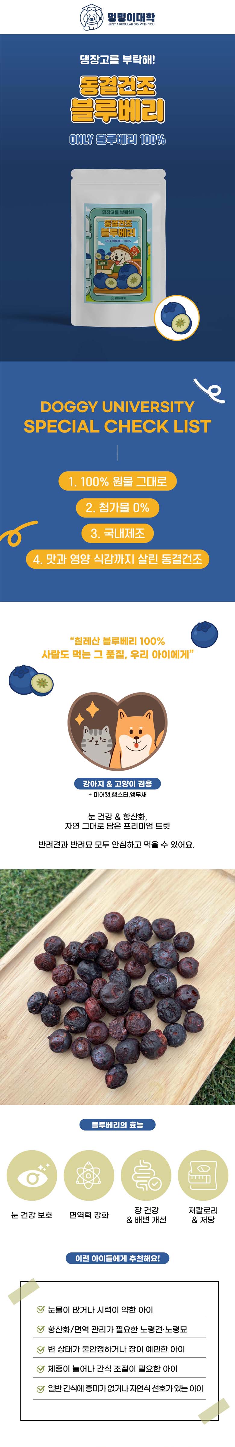[NEW신상][무료배송] 멍멍이대학 동결건조 블루베리 40g 2번째