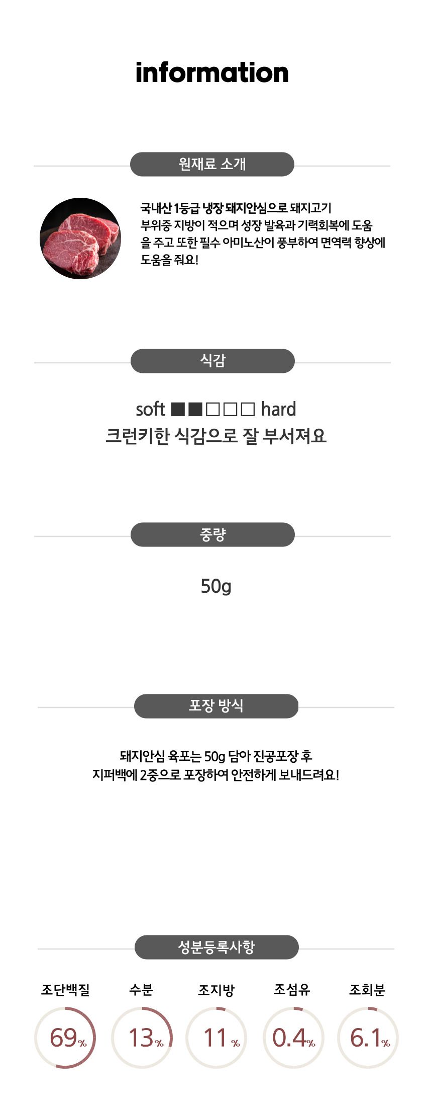 [무료배송][5개] 까까묵자 돼지안심 육포 50g 4번째