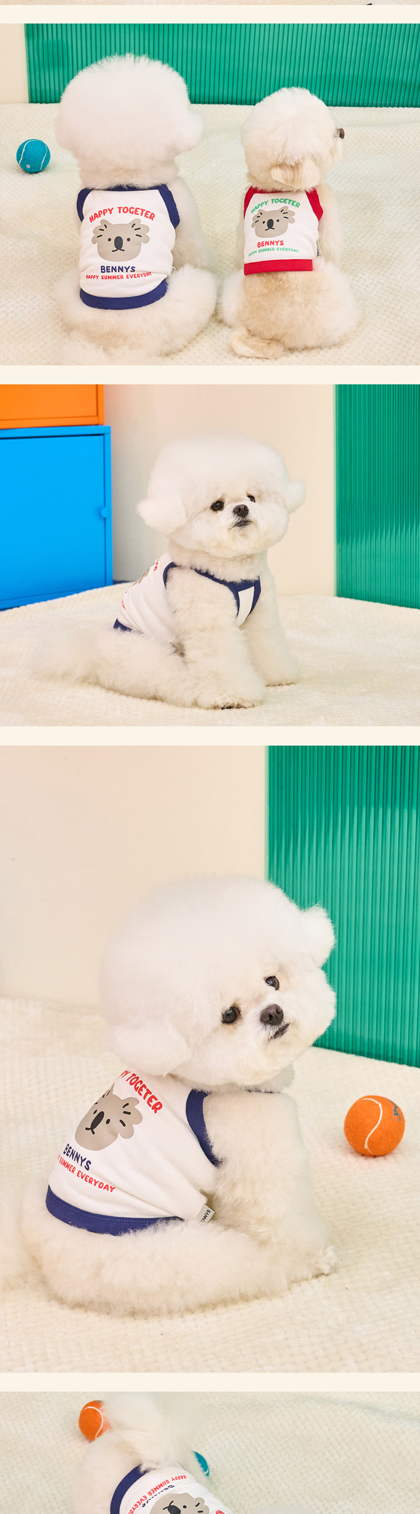 [무료배송] 베니즈 코알라 크롭 탑 레드/네이비 M-L 2번째