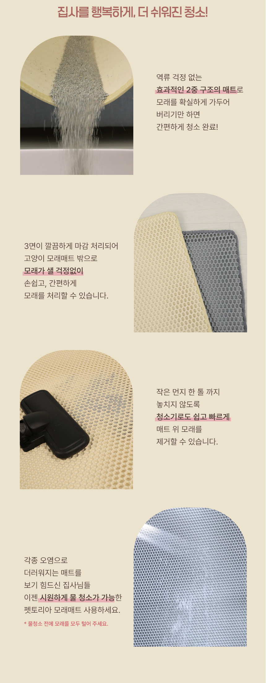 [무료배송] 펫토리아 굿바이 사막화 고양이 화장실 모래 매트 2size 14번째