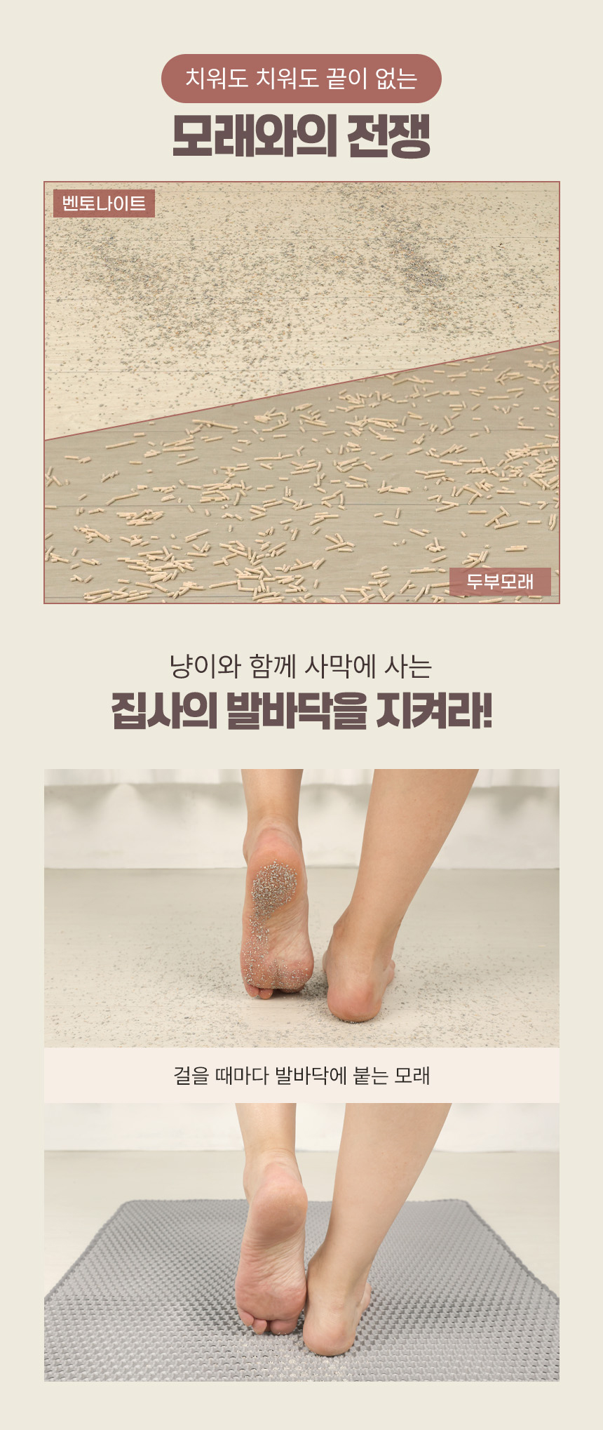 [무료배송] 펫토리아 굿바이 사막화 고양이 화장실 모래 매트 2size 3번째