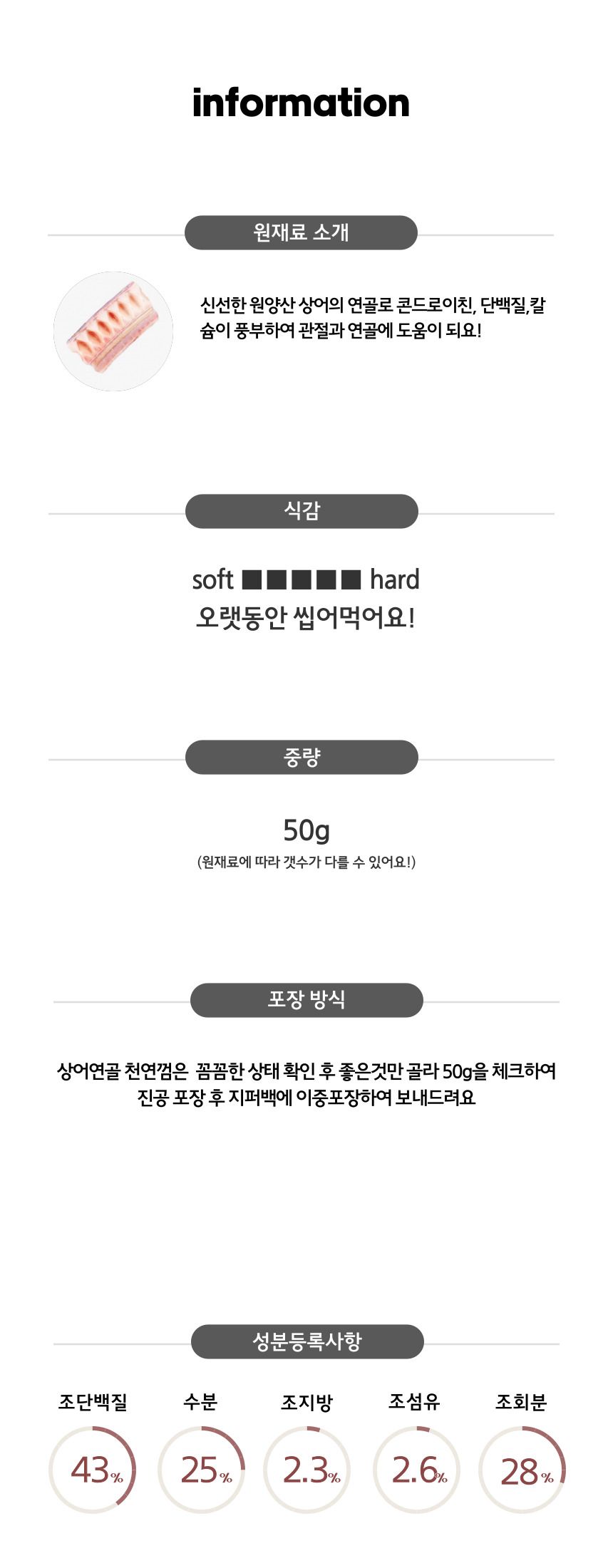 [무료배송][6개] 까까묵자 상어연골 천연껌 50g 4번째