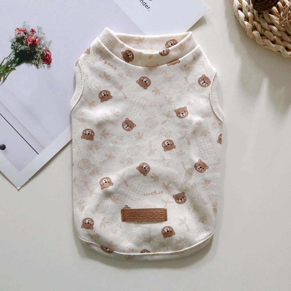 [무료배송] 허니독 오가닉곰 민소매 아이보리 S-XL 1번째