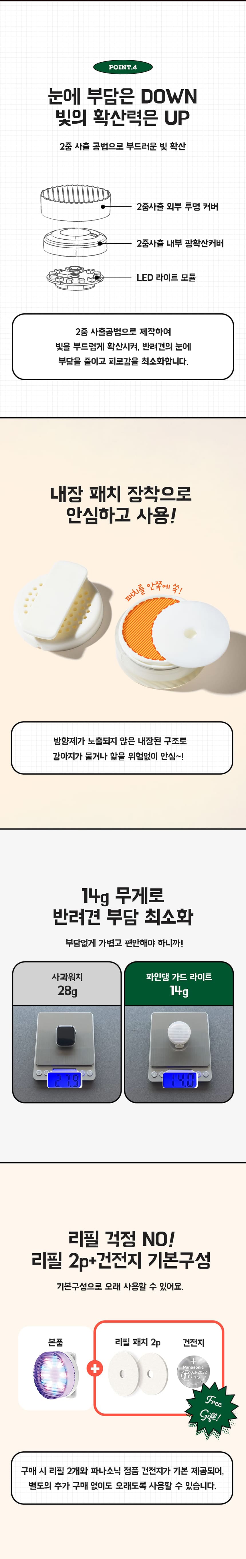 [무료배송] 파인댕 강아지 LED 버그 가드 라이트 펜던트 목걸이 6번째