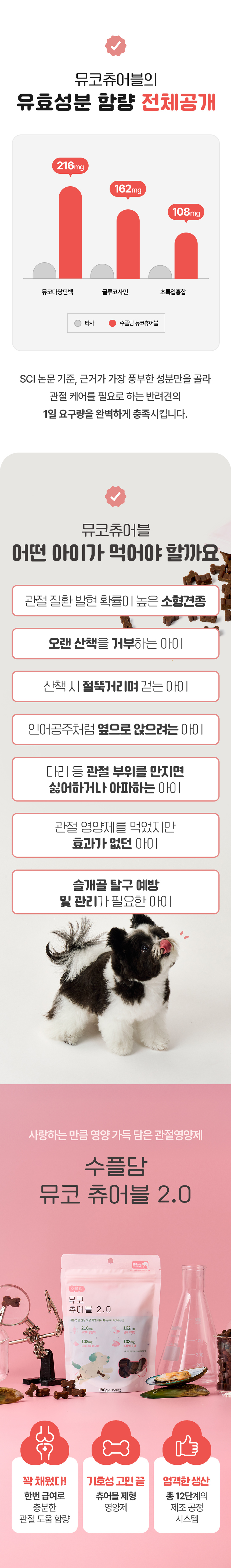 [NEW신상][무료배송] 수플담 뮤코츄어블 2.0 관절 영양제 180g 2번째