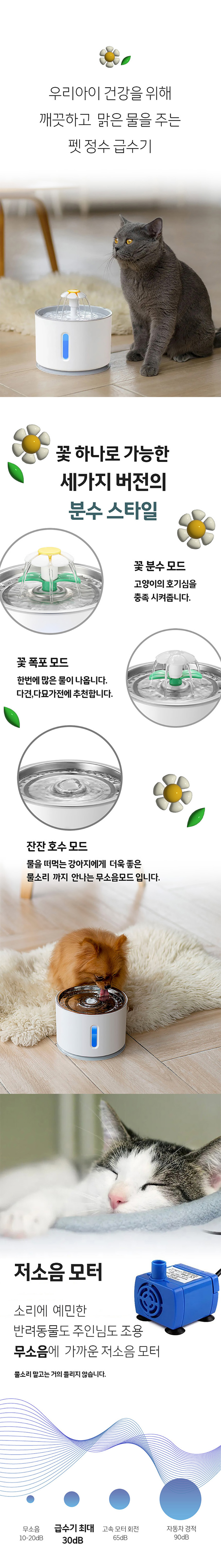 [무료배송] 펫토니어 데이지 펫 라운드 급수기 2번째