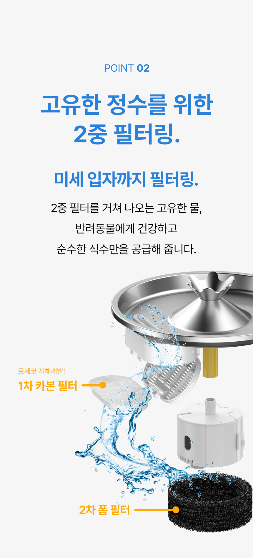 [무료배송] 로제코 2L 자동급수기 정수기 고양이 강아지 10번째