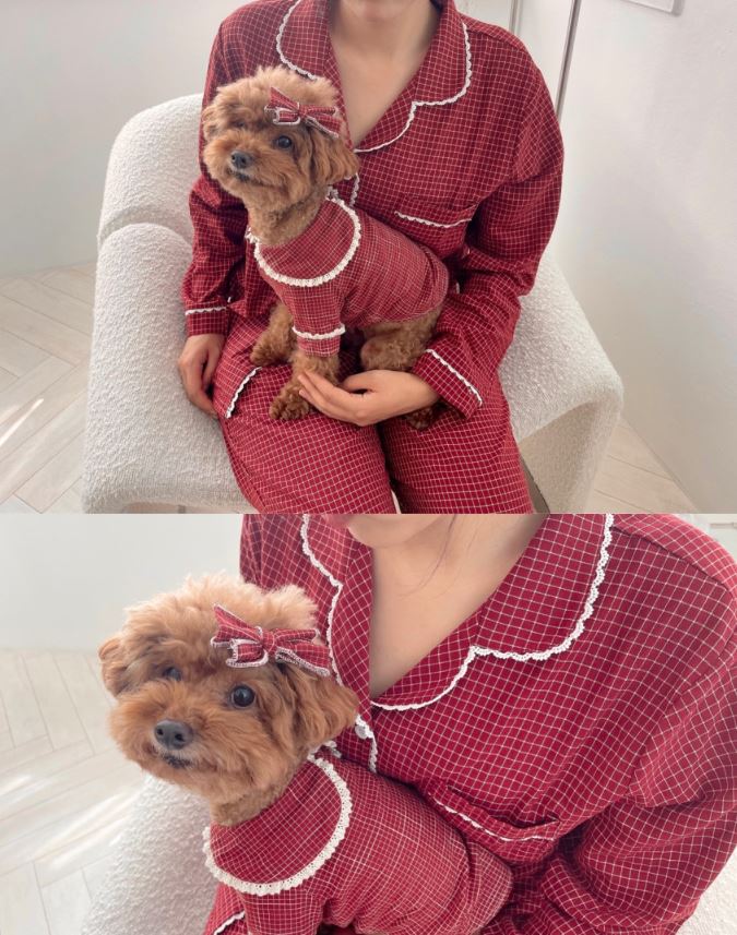 [무료배송] 찰리롤리 딥체크 잠옷 레이스 파자마 셔츠 커플룩 S-2XL 2번째
