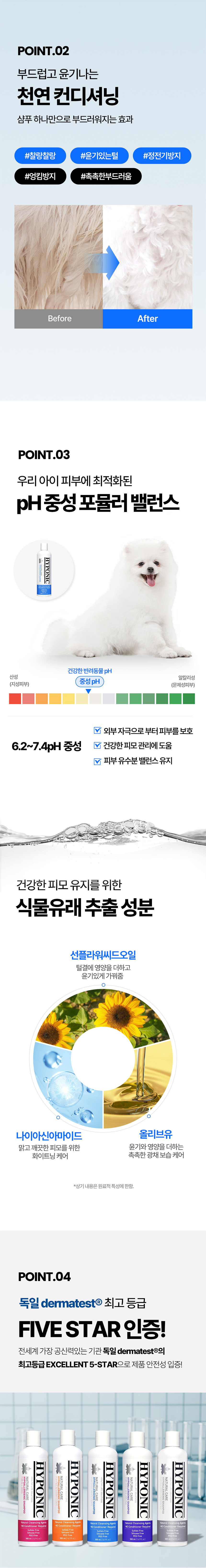 [무료배송] 하이포닉 독 백모용 샴푸 500ml 6번째