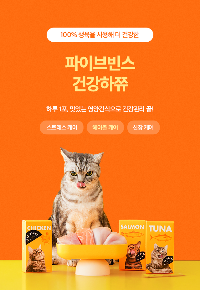 [무료배송] 파이브빈스 건강하쮸 연어 10g*14ea 1번째