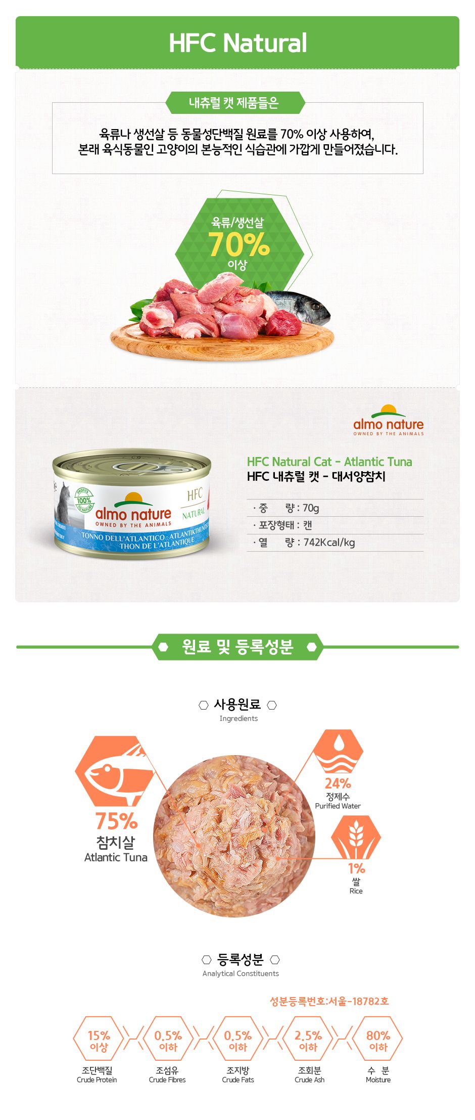 알모네이쳐 캣 대서양참치 캔 70g 1번째